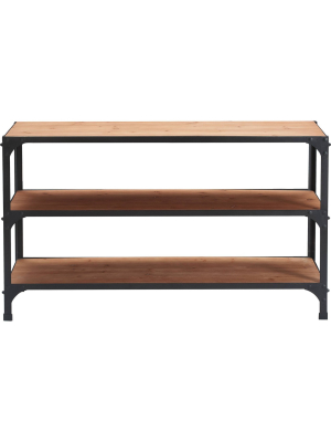 Overland Media Shelf Metal Wood/black - Serta