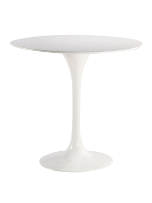 36" Vivian Contemporary Fiberglass Dining Table White - Poly & Bark