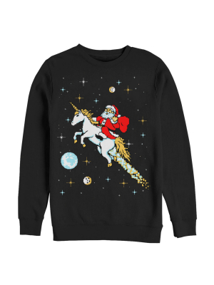 Men's Lost Gods Ugly Christmas Santa Unicorn Sweatshirt