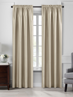 Colette Faux Silk Blackout Window Curtain Panel - Elrene Home Fashions