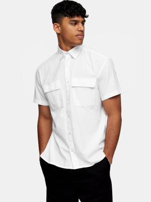 Selected Homme White Double Pocket Shirt