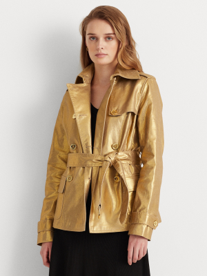 Metallic Twill Trench Coat