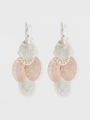 Filigree Chandelier Earrings - A New Day™ Silver/rose Gold