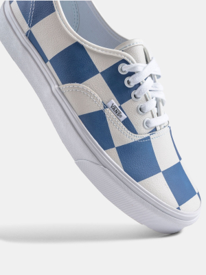 Authentic Leather Check, White / Blue