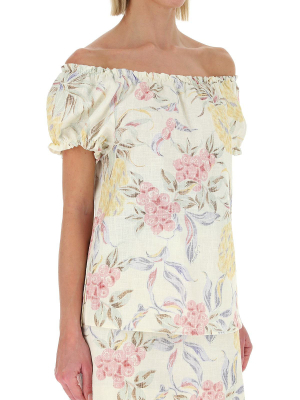 See By Chloé Spring Fruits Off-shoulder Blouse