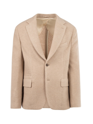 Salvatore Ferragamo Woven Single-breasted Blazer