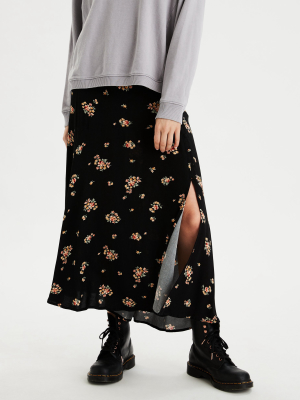 Ae Button Up Sip Midi Skirt