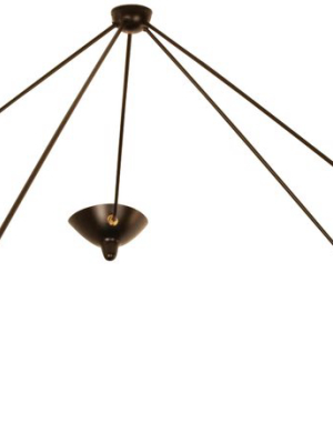 Serge Mouille 5 Still Arm Spider Ceiling Lamp