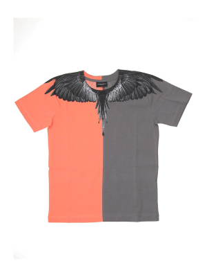 Marcelo Burlon County Of Milan Kids Wings Printed Two-tone T-shirt