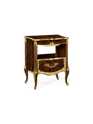 Mahogany & Gilded Nightstand