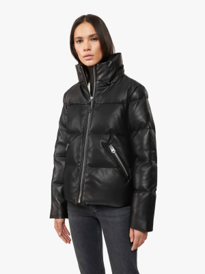 Tory Leather Puffer Coat