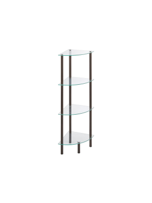 Mdesign Household Floor Storage Corner Tower, 4 Tier