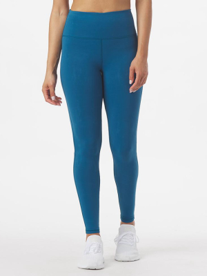 High Waist Peek-a-boo Legging: Moroccan Blue