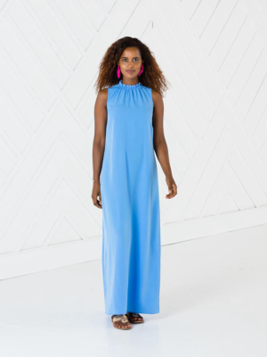 Ruffle Neck Maxi Dress