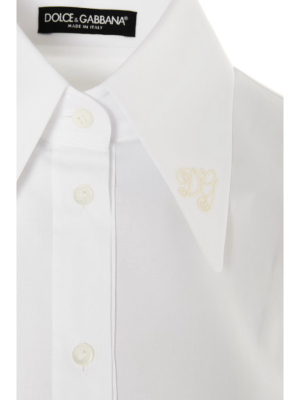 Dolce & Gabbana Monogram Embroidered Collar Shirt