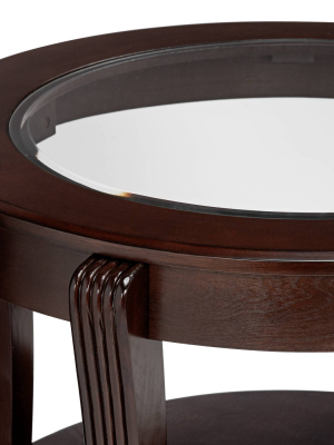 Pierre Espresso Brown Oval End Table