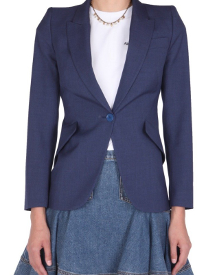 Alexander Mcqueen Single-breasted Fitted Blazer