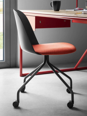 Mariolina Side Chair: Casters + Upholstery