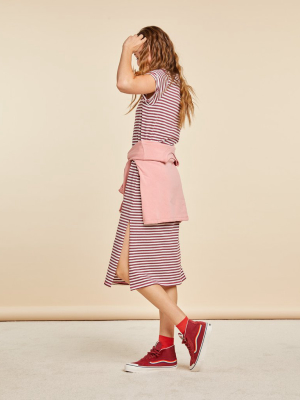 Dahlia Stripe Midi Length Tee Dress