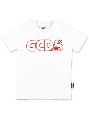 Gcds Kids Logo Embroidered T-shirt