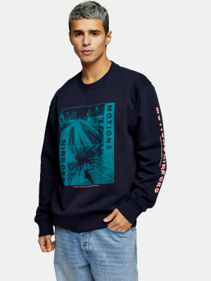 Navy Motions Print Sweatshirt