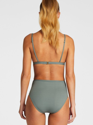 Barcelona High Waist Full Cut Bottom - Sea Green Ecorib