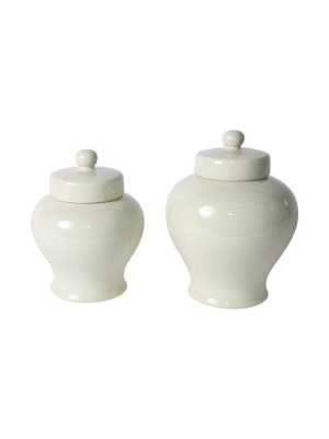 Pale Green Gigi Lidded Jar In Two Sizes