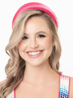 Hot Pink Satin Plush Headband