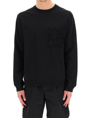 Valentino Lace Pocket Sweatshirt