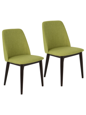 Set Of 2 Tintori Mid Century Modern Dining Chair Green - Lumisource