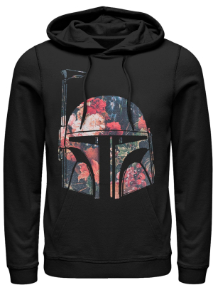 Men's Star Wars Boba Fett Floral Print Helmet Pull Over Hoodie