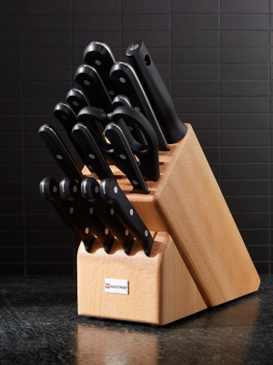 Wusthof ® Gourmet 16-piece Natural Wood Knife Block Set