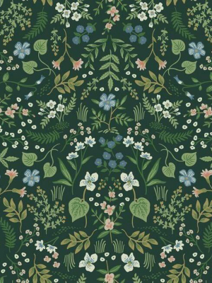 Wildwood Wallpaper In Hunter Green From The Rifle Paper Co. Collection By York Wallcoverings