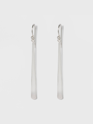 Silver Plated Polished Bar Dangle Earrings - A New Day™ Silver Gray