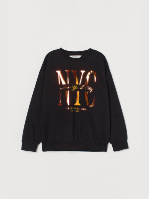 Sweatshirt With Printed Design