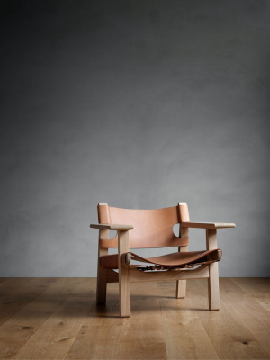 Borge Mogensen Spanish Chair In Natural Leather And Oak