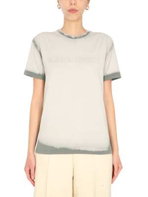 Alberta Ferretti Logo Embroidered T-shirt