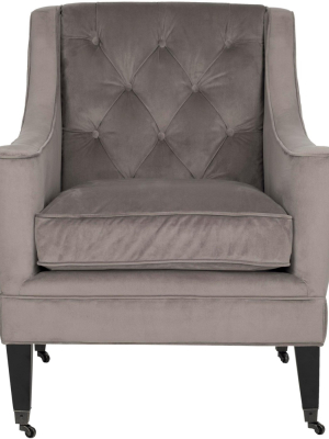 Sherman Tufted Arm Chair - Mushroom - Safavieh.