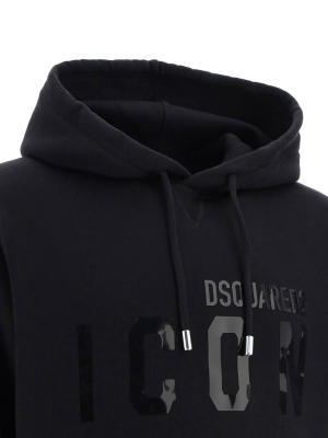 Dsquared2 Tonal Logo Print Drawstring Hoodie