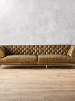 Savile Saddle Leather Tufted Extra Large Sofa