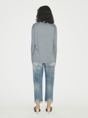 Yoke Tee In Grey Melange