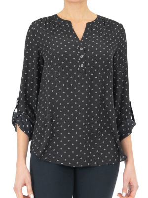 Zac & Rachel 3 Button Popover Blouse