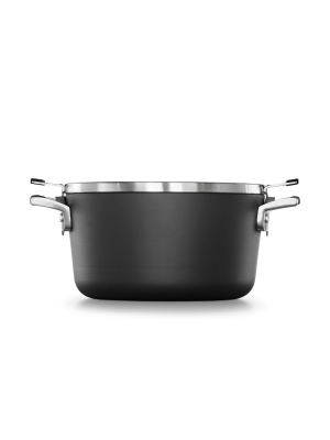 Calphalon Select 6qt Space Saving Hard-anodized Nonstick Stock Pot With Lid
