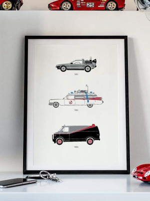 A Radical Ride – 1980s Iconic Movie Car Poster