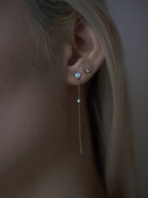 Two-stone Drop Earrings - Opals