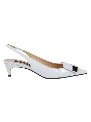 Sergio Rossi Logo Plaque Slingback Pumps