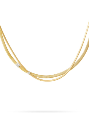 Marco Bicego® Masai Collection 18k Yellow Gold And Diamond Two Strand Necklace