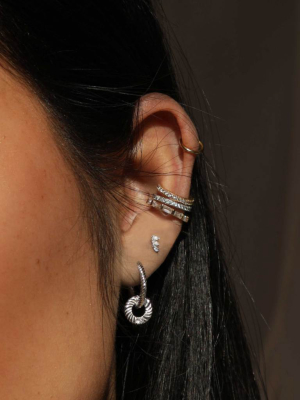 Baguette Crystal Stud Earrings In Silver