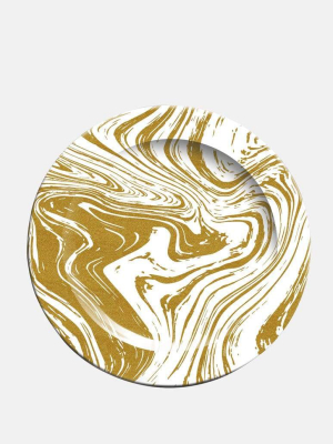 Art Wow Gold Marble Effect Plate