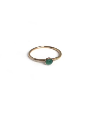 Raw Small Emerald Ring